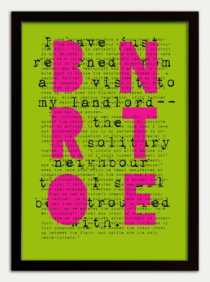 Wuthering Heights "PUNK BRONTE" in Green & Pink Fine Art Print