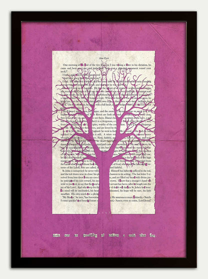Jane Eyre "Chestnut Tree" Pink Grunge Edition Fine Art Print