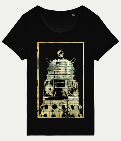 DR WHO// Black Grunge Dalek Women's Scoop Neck T-shirt