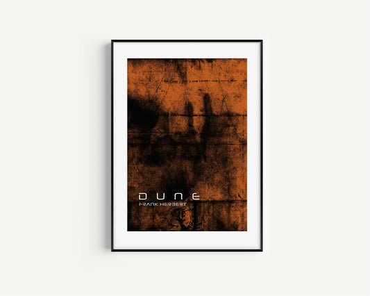 DUNE// Dark Orange DUNE Grunge Book Cover Print