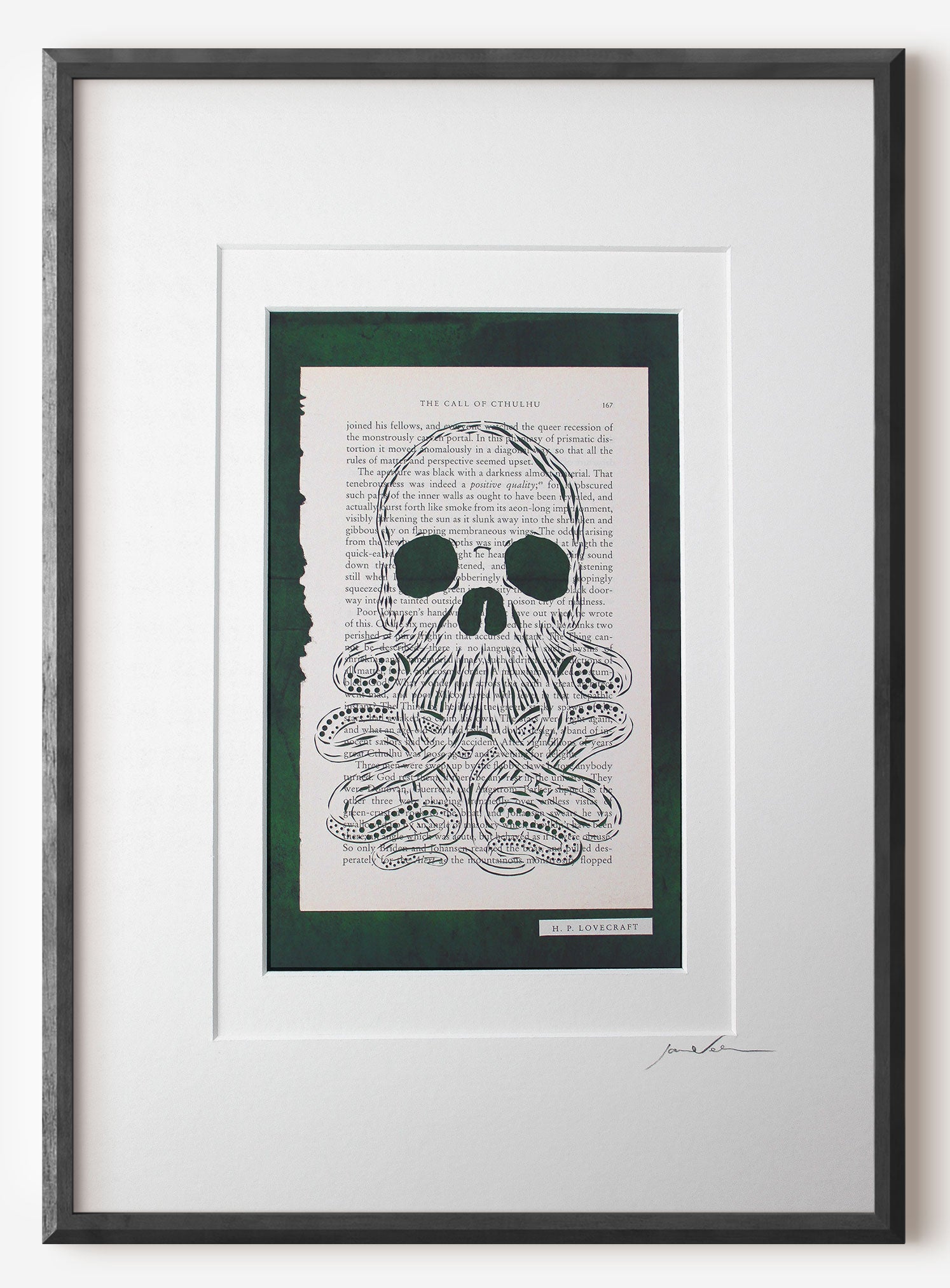 The Call of Cthulhu// "Kraken Skull 167" Original Paper Cut