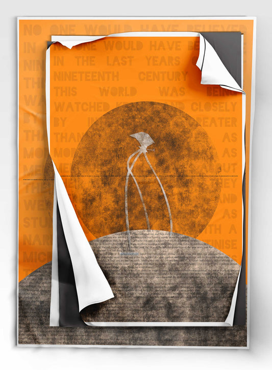 War of the Worlds// Monstrous Tripod in Orange Poster Wall Art Poster