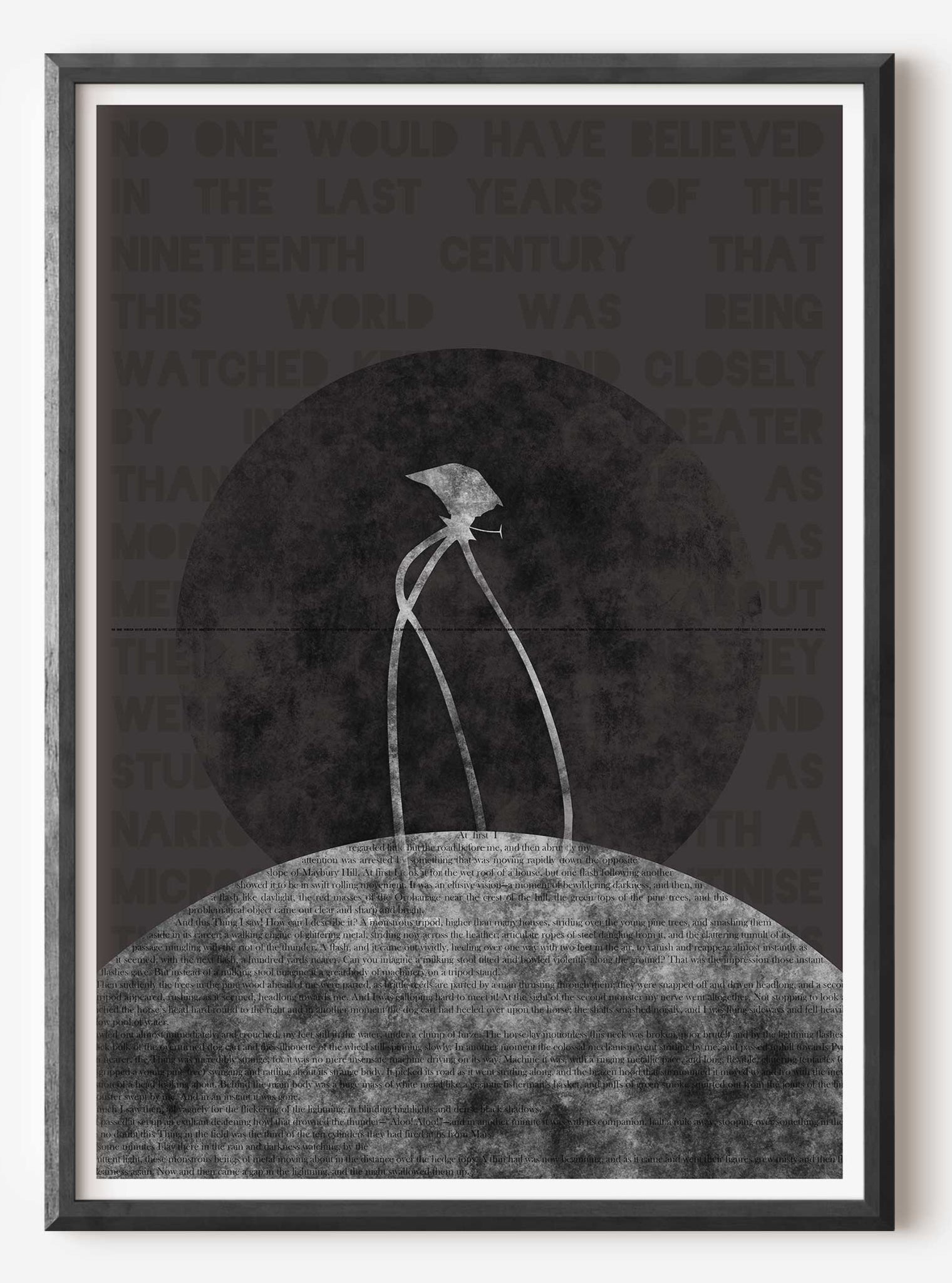 Monstrous Tripod in Pitch Black Fine Art Print