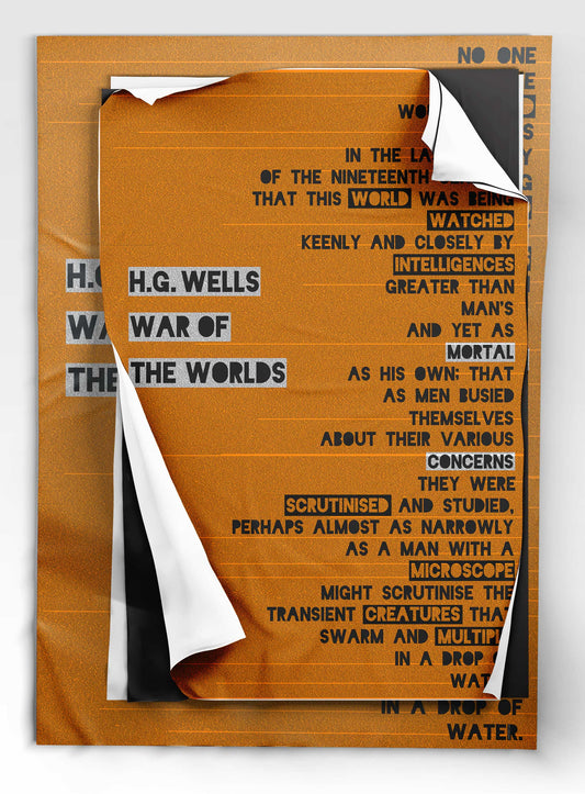 War of the Worlds// Mortal Concerns in Orange Wall Art Poster