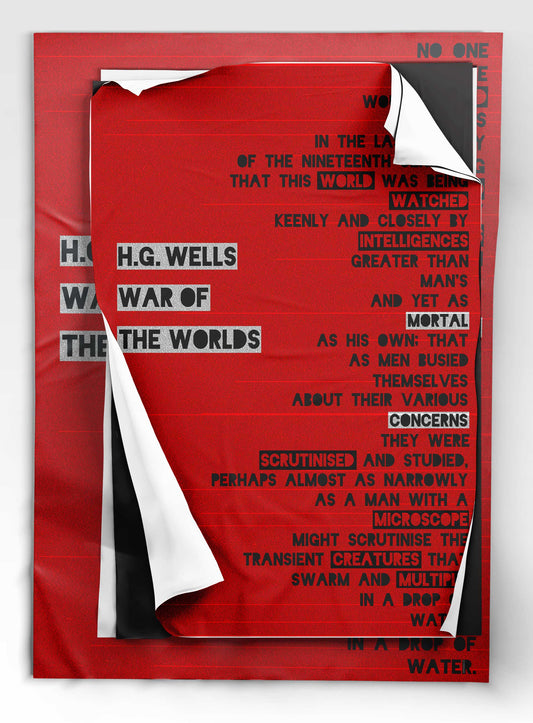 War of the Worlds// Mortal Concerns in Red Wall Art Poster