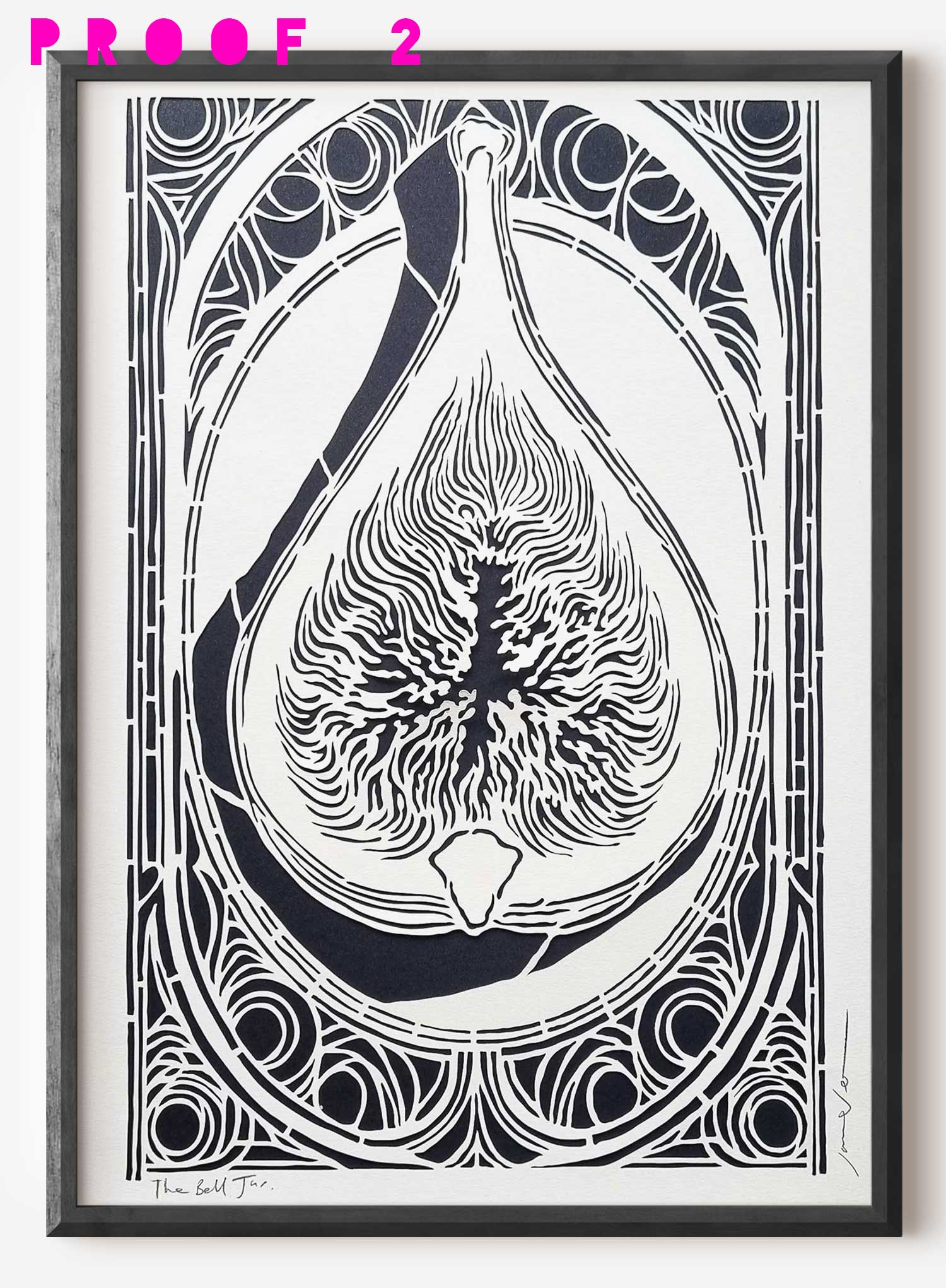 The Bell Jar// "Fig" Papercut Proof in White