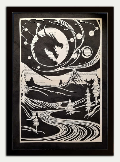 The Hobbit// "Smaug and the Lonely Mountain" Original Papercut