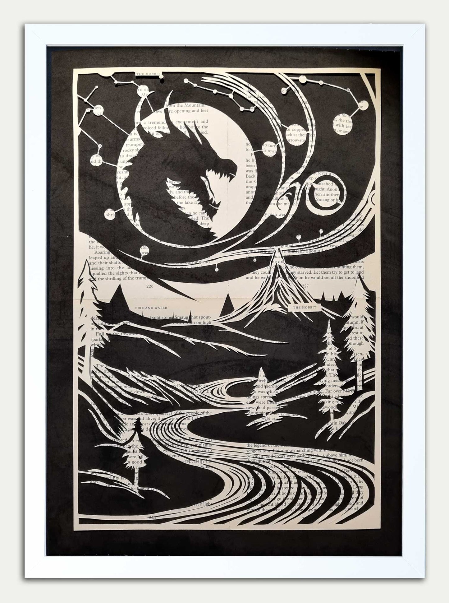 The Hobbit// "Smaug and the Lonely Mountain" Original Papercut