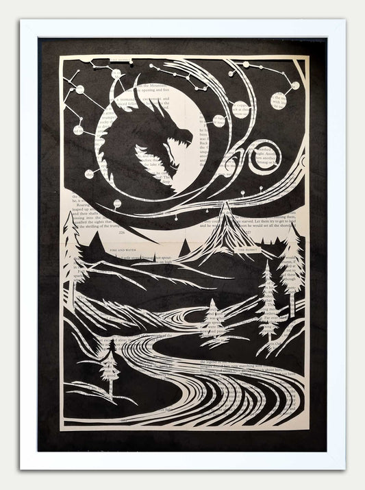The Hobbit// "Smaug and the Lonely Mountain" Original Papercut