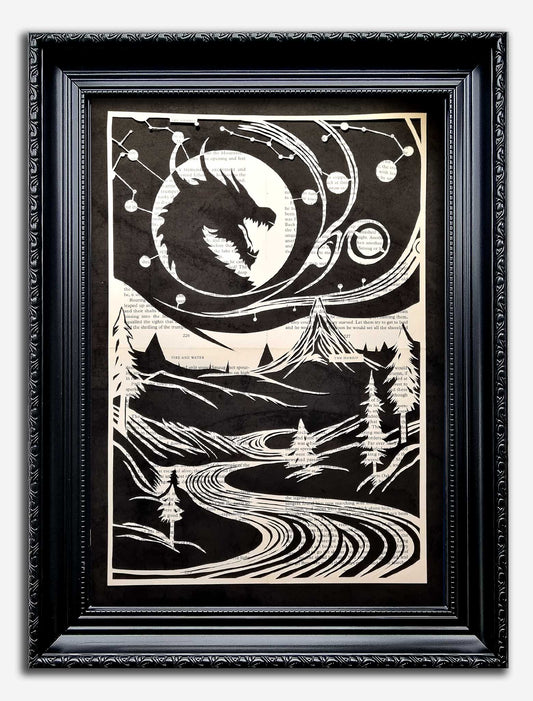 The Hobbit// Smaug and the Lonely Mountain Framed Original