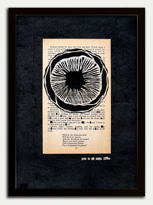 DUNE// "Shai-Hulud Fear is the Mind Killer" Papercut Black Limited Edition - Framed