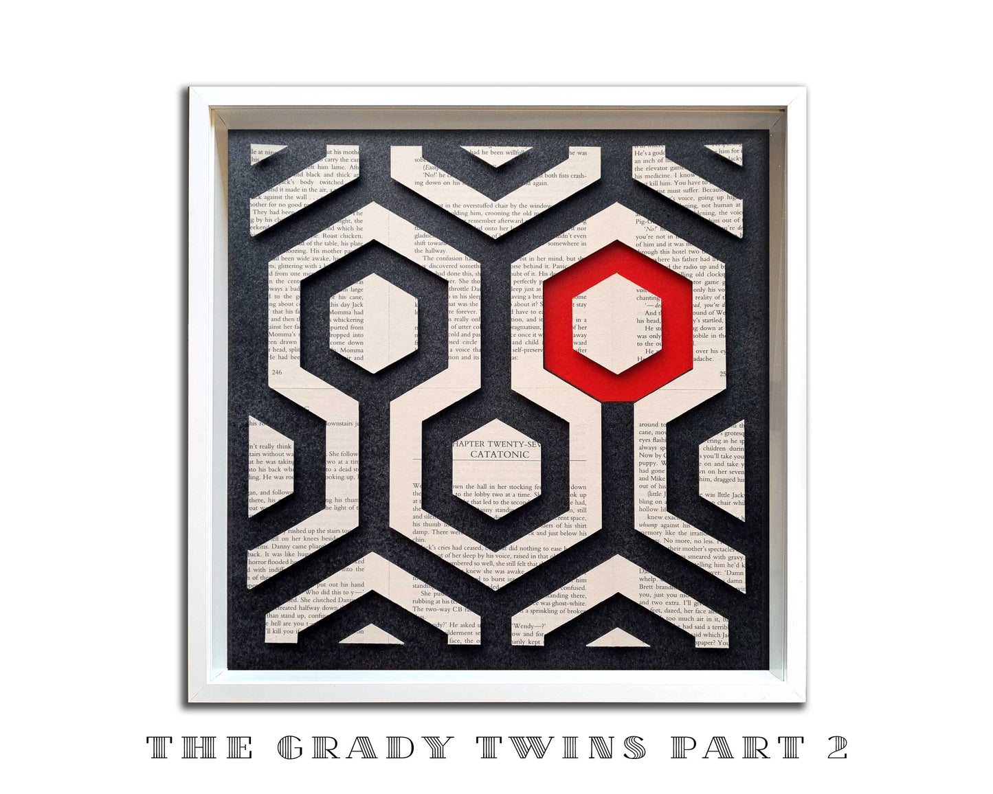 The Shining// "The Grady Twins" 3D Framed Papercut Book Pages