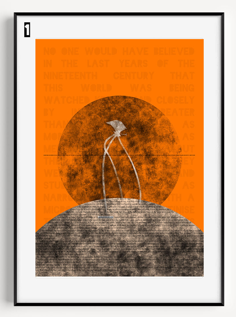 War of the Worlds// Monstrous Tripod in Orange Poster Wall Art Poster