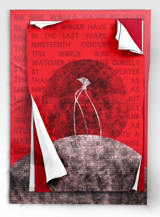 War of the Worlds// Monstrous Tripod in MARS Red Poster Wall Art Poster