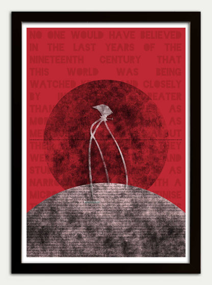 War of the Worlds "Monstrous Tripod" in Mars Red Fine Art Print