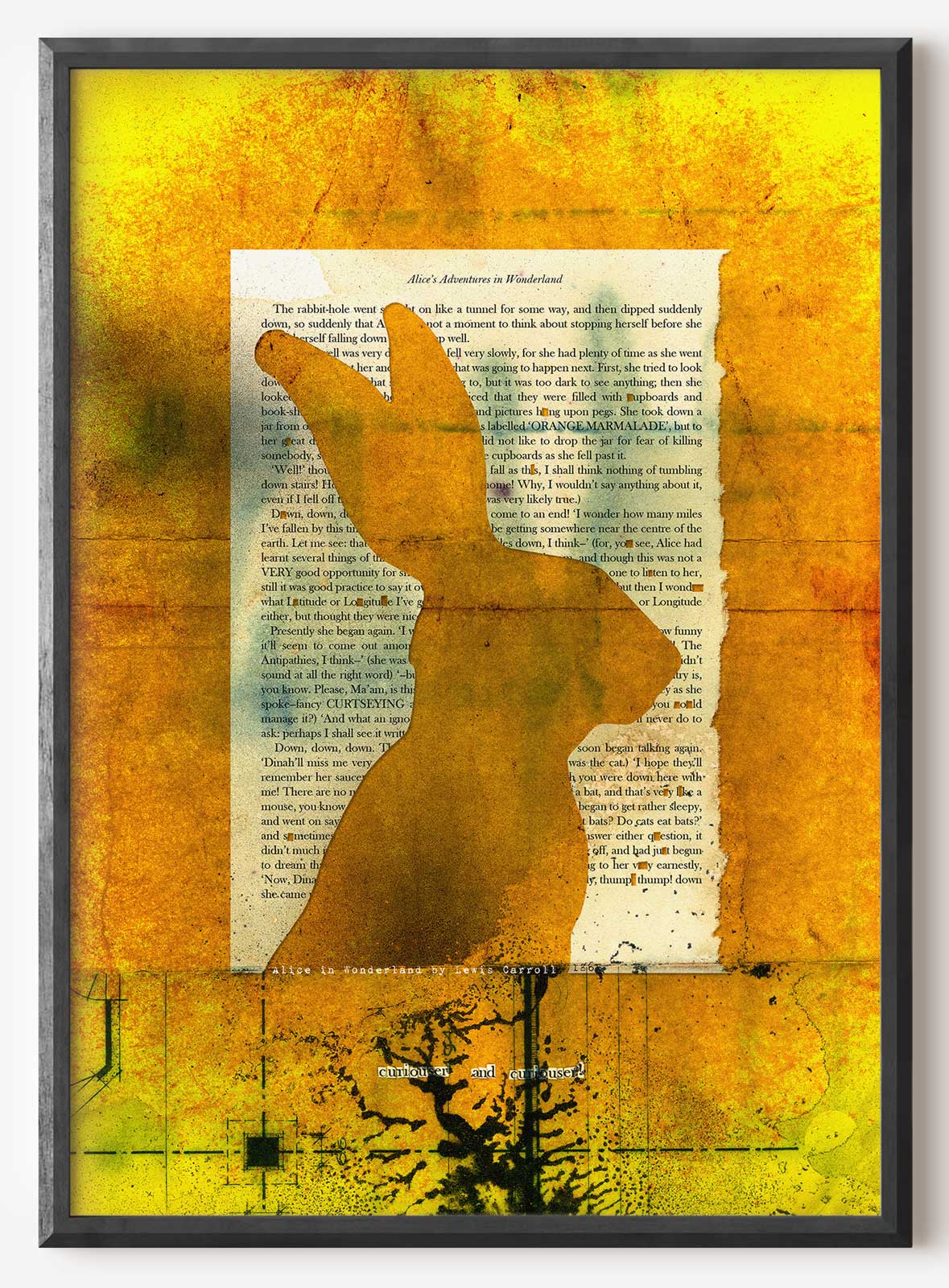 Alice in Wonderland "Hare" Grunge YELLOW Custom Print