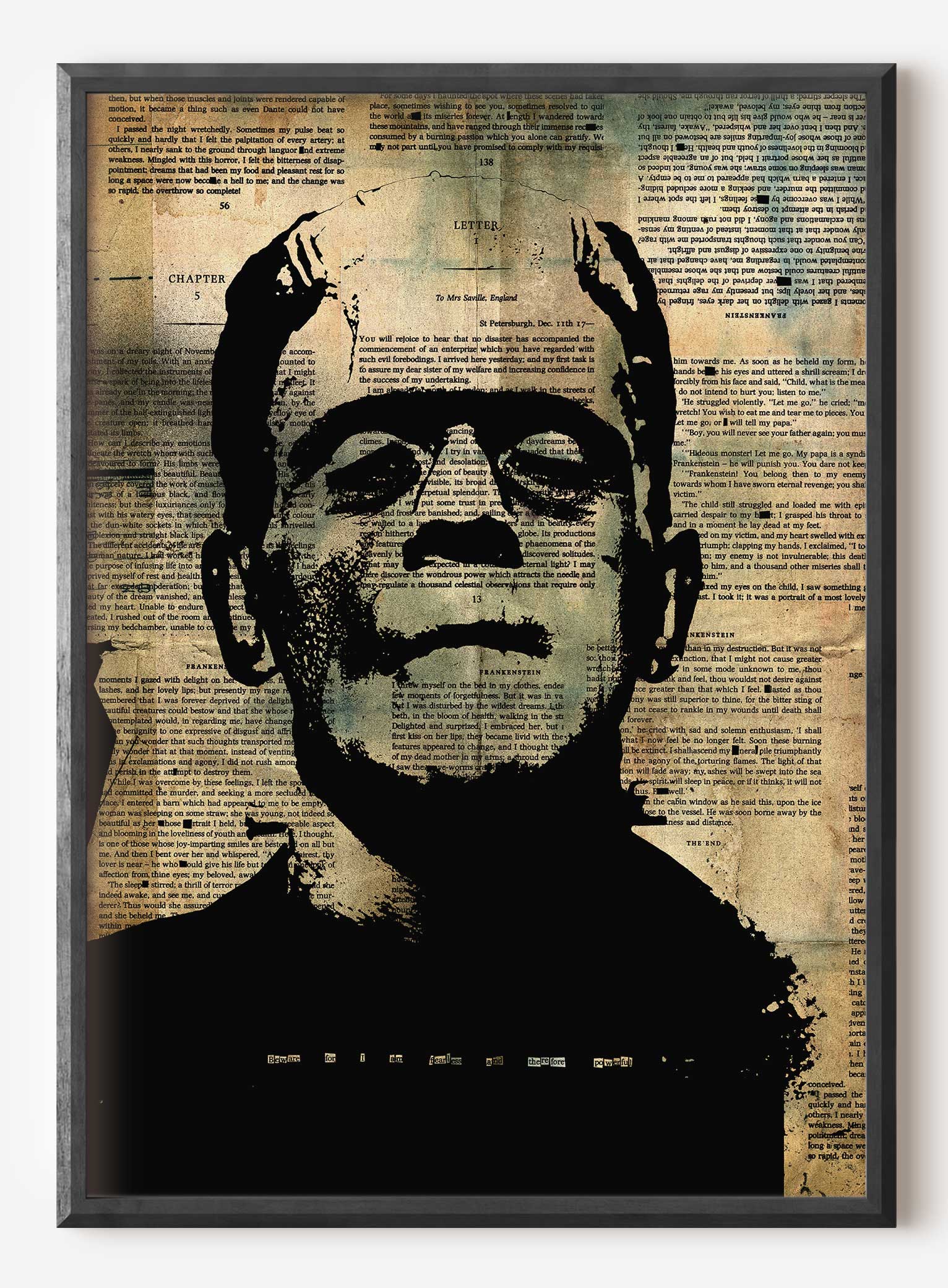 FRANKENSTEIN "Boris Karloff" 9 Page Fine Art Print