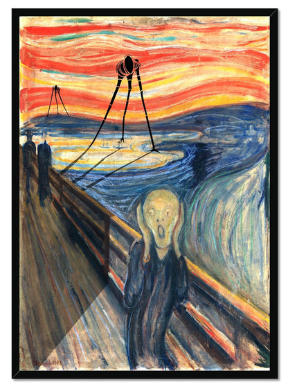 Monstrous Tripod vs Munch's Scream Fine Art Print