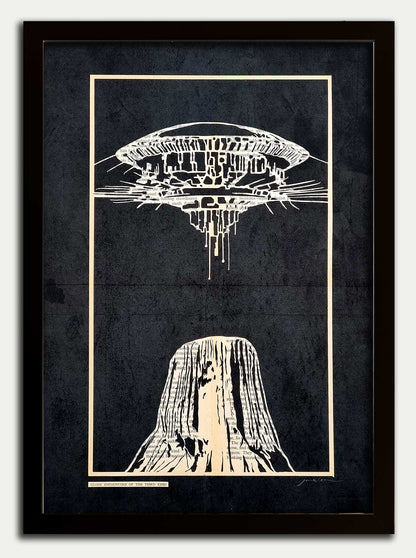 Close Encounters of the Third Kind// "Devil's Tower" Original Papercut Study