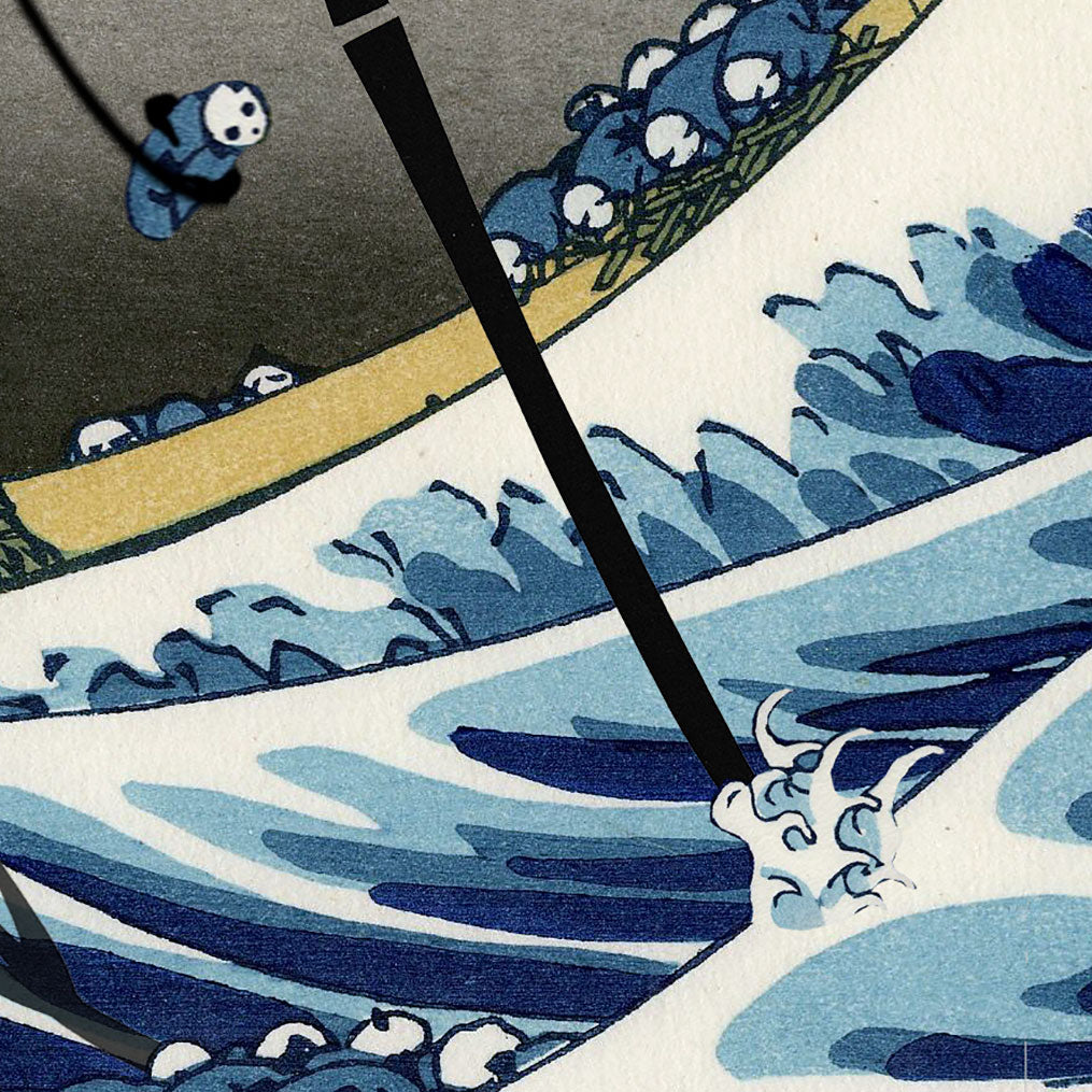 The Great Wave & The Monstrous Tripod Fine Art Print