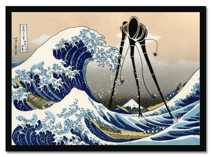 The Great Wave & The Monstrous Tripod Fine Art Print