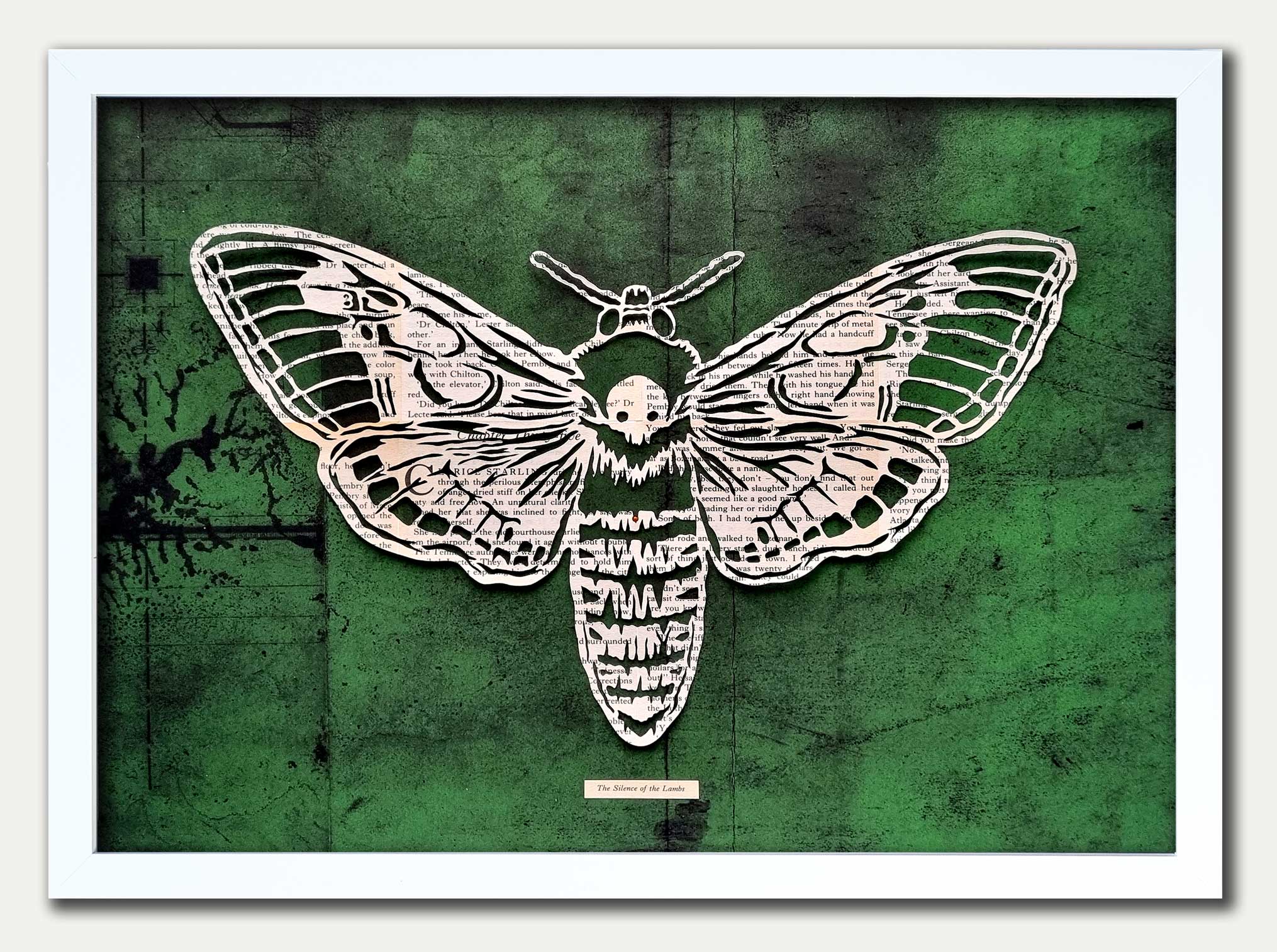 Silence of the Lambs// "Death's-Head Hawkmoth" Papercut Green Limited Edition