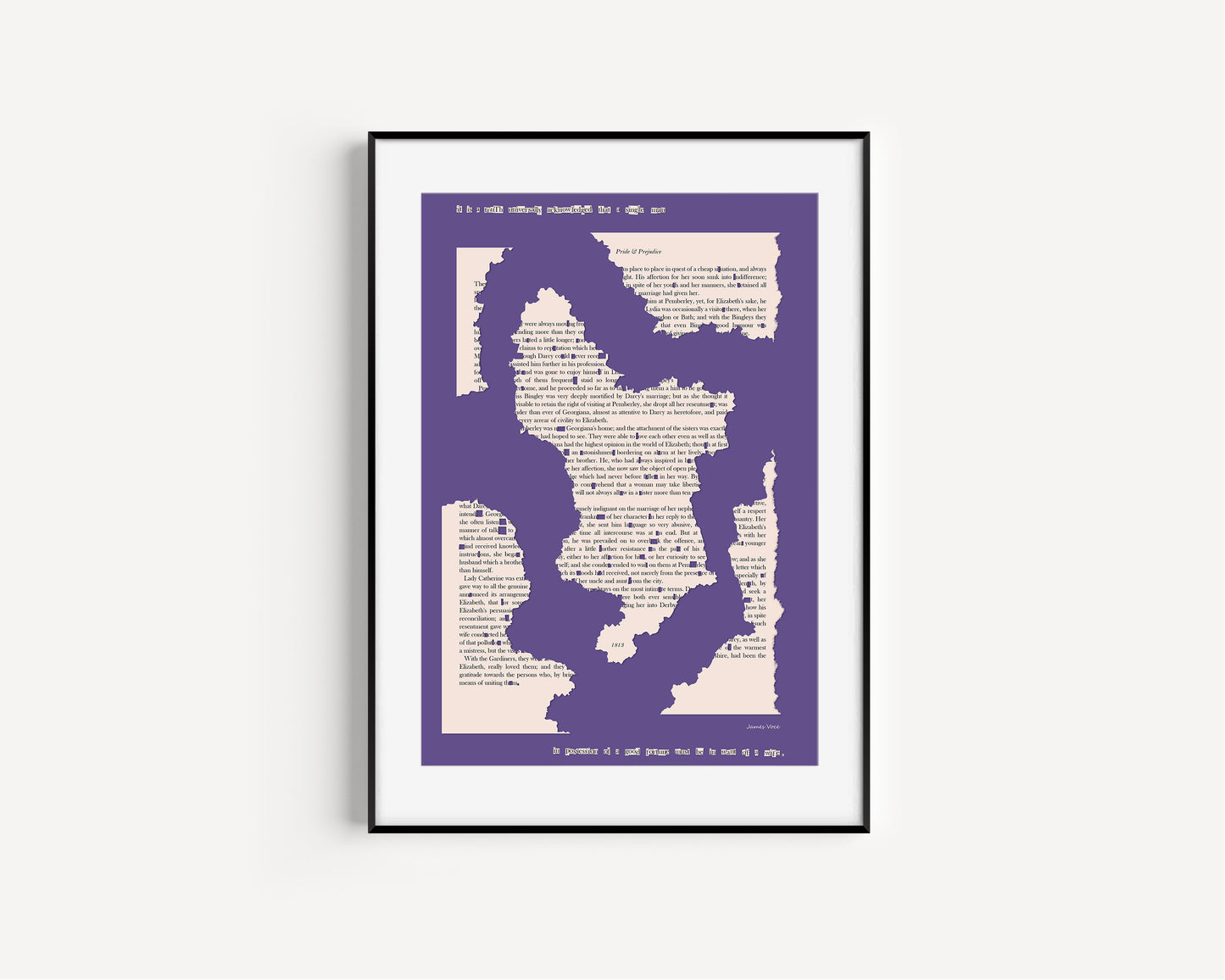 Pride and Prejudice Derbyshire Map Purple/Green
