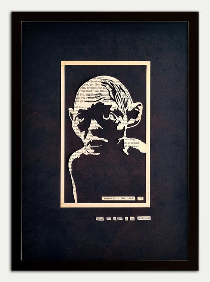 The Hobbit "Gollum 77" Original Single Page Papercut