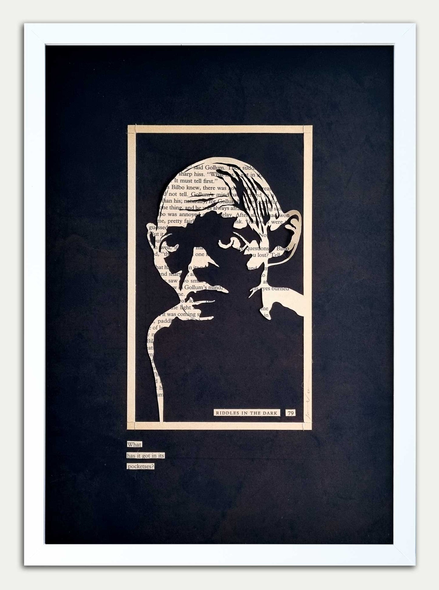 The Hobbit "Gollum 79" Original Single Page Papercut