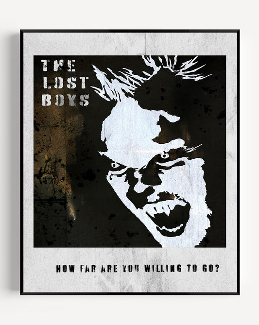 The Lost Boys // "How Far Are You Willing To Go?" BLACK Polaroid Papercut Print