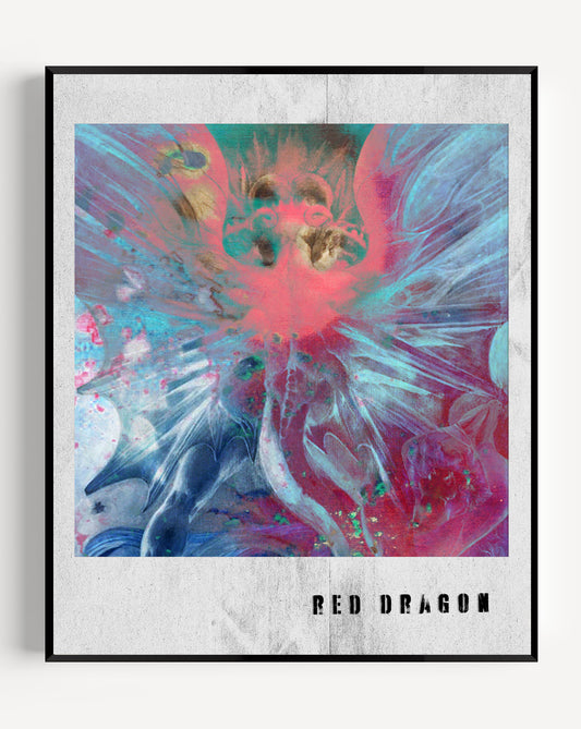 Red Dragon // "William Blake" Polaroid Papercut Print