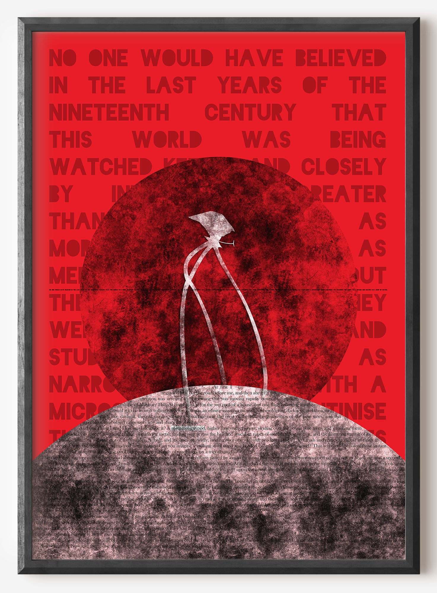 War of the Worlds// Monstrous Tripod in MARS Red Poster Wall Art Poster