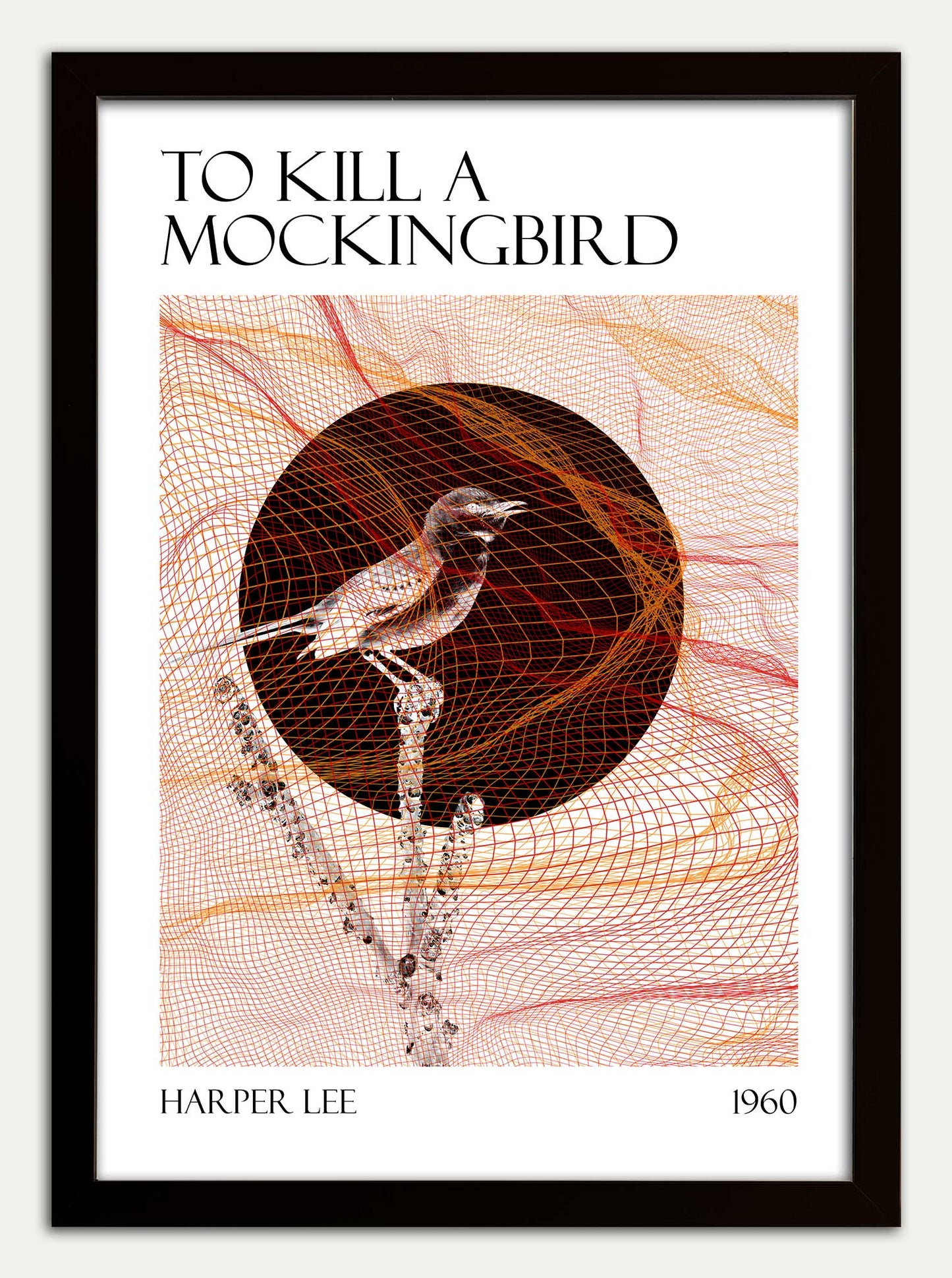 To Kill a Mockingbird Orange and Red Framed Print