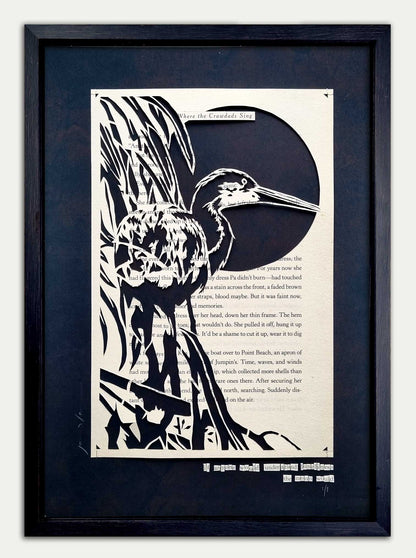 Where the Crawdads Sing "Western Reef Heron" Original Single Page Papercut