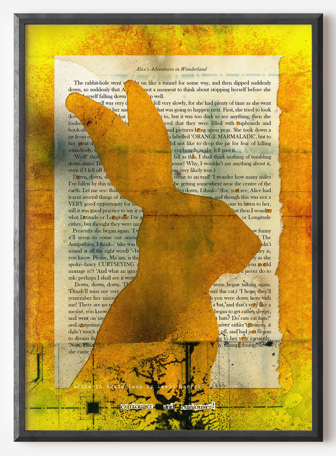 Alice in Wonderland "Hare" Grunge YELLOW Custom Print