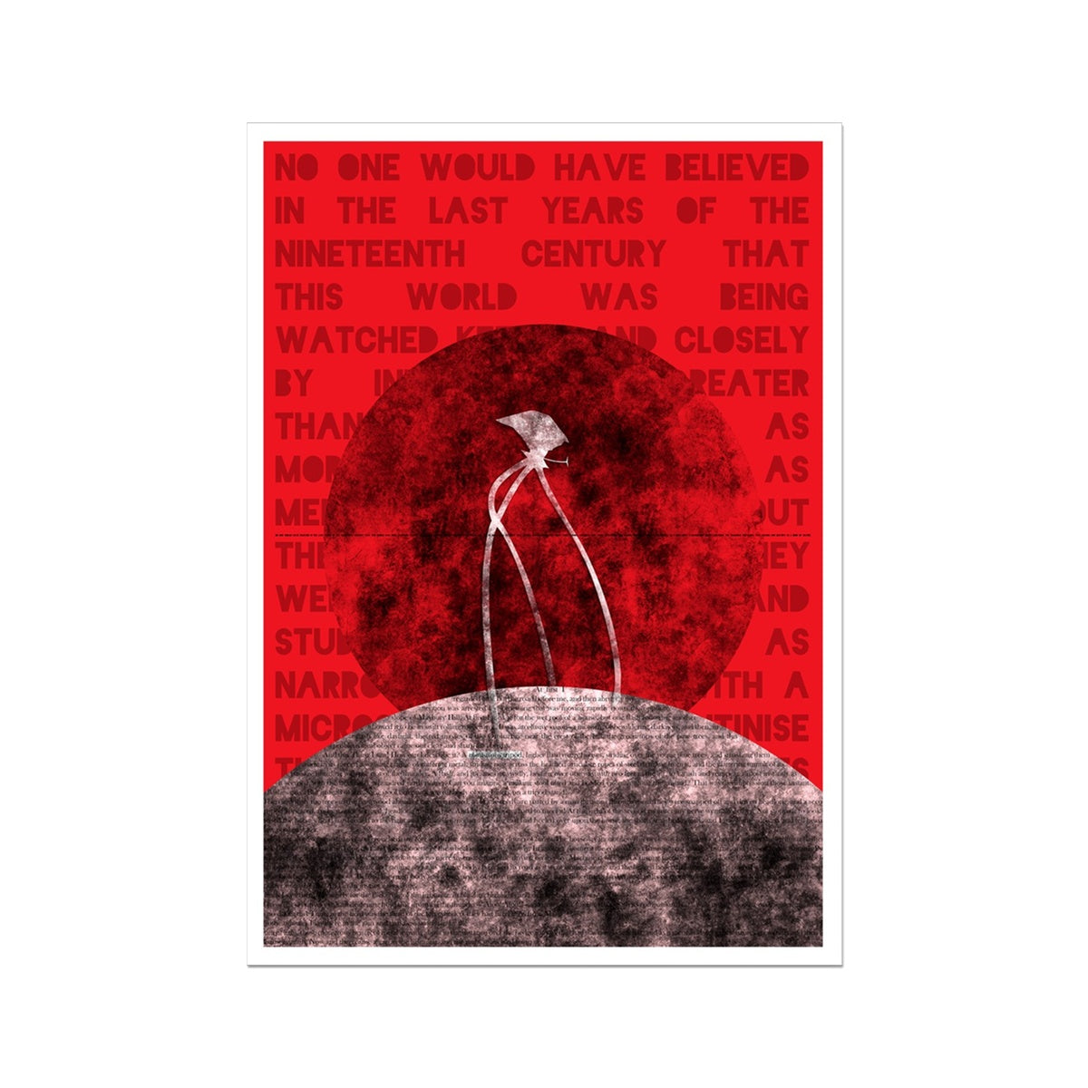 War of the Worlds// Monstrous Tripod in MARS Red Poster Wall Art Poster