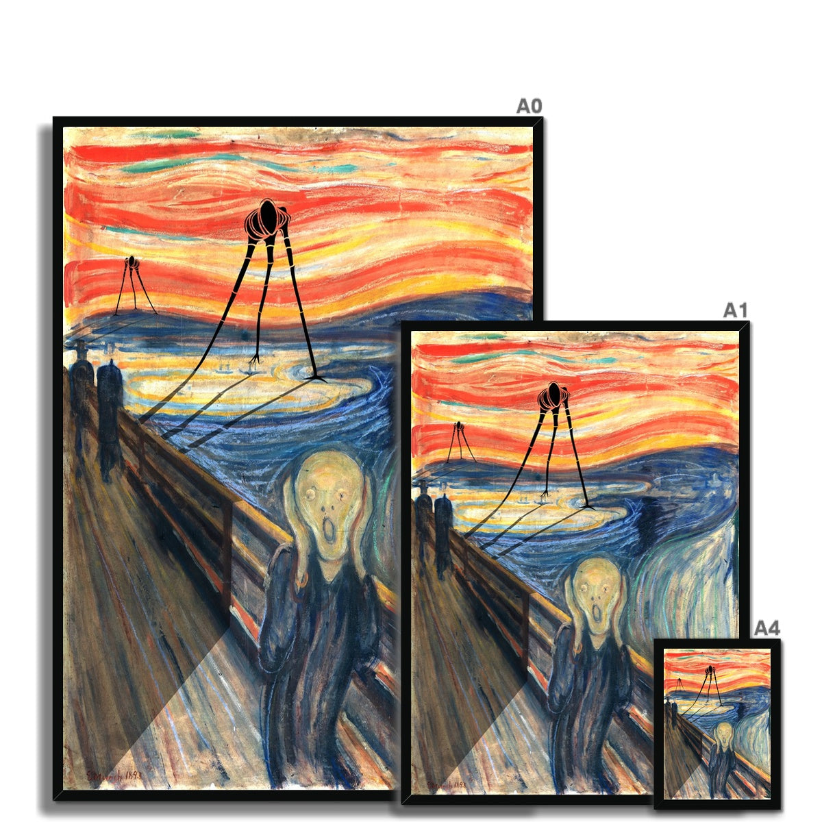 Monstrous Tripod vs Munch's Scream Fine Art Print