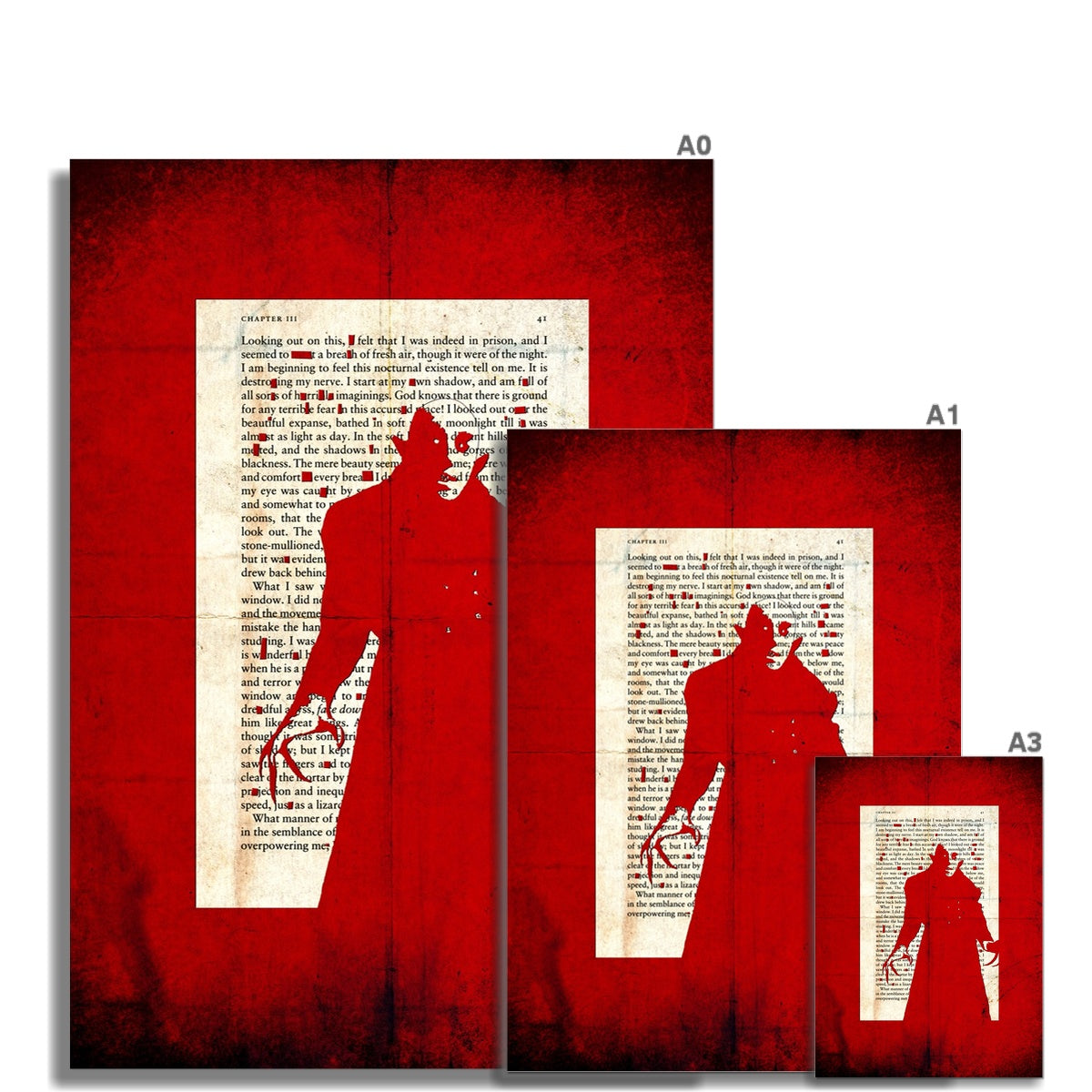 Dracula// Nosferatu 41 in Red Part 1 Wall Art Poster