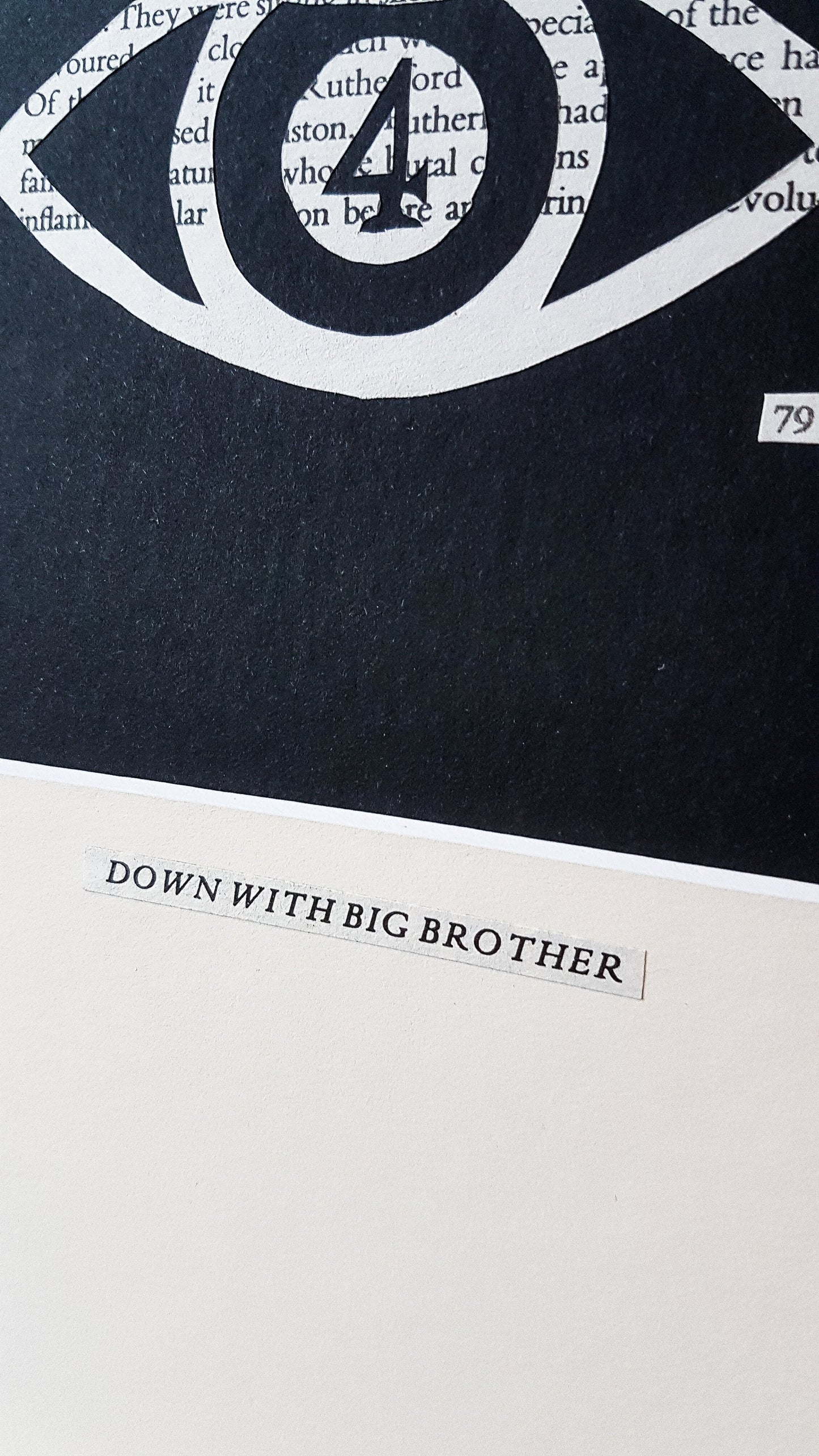 1984 "DOWN WITH BIG BROTHER 79" | Single Paper Cut | Limited Edition 1 of 1 - James Voce // artist