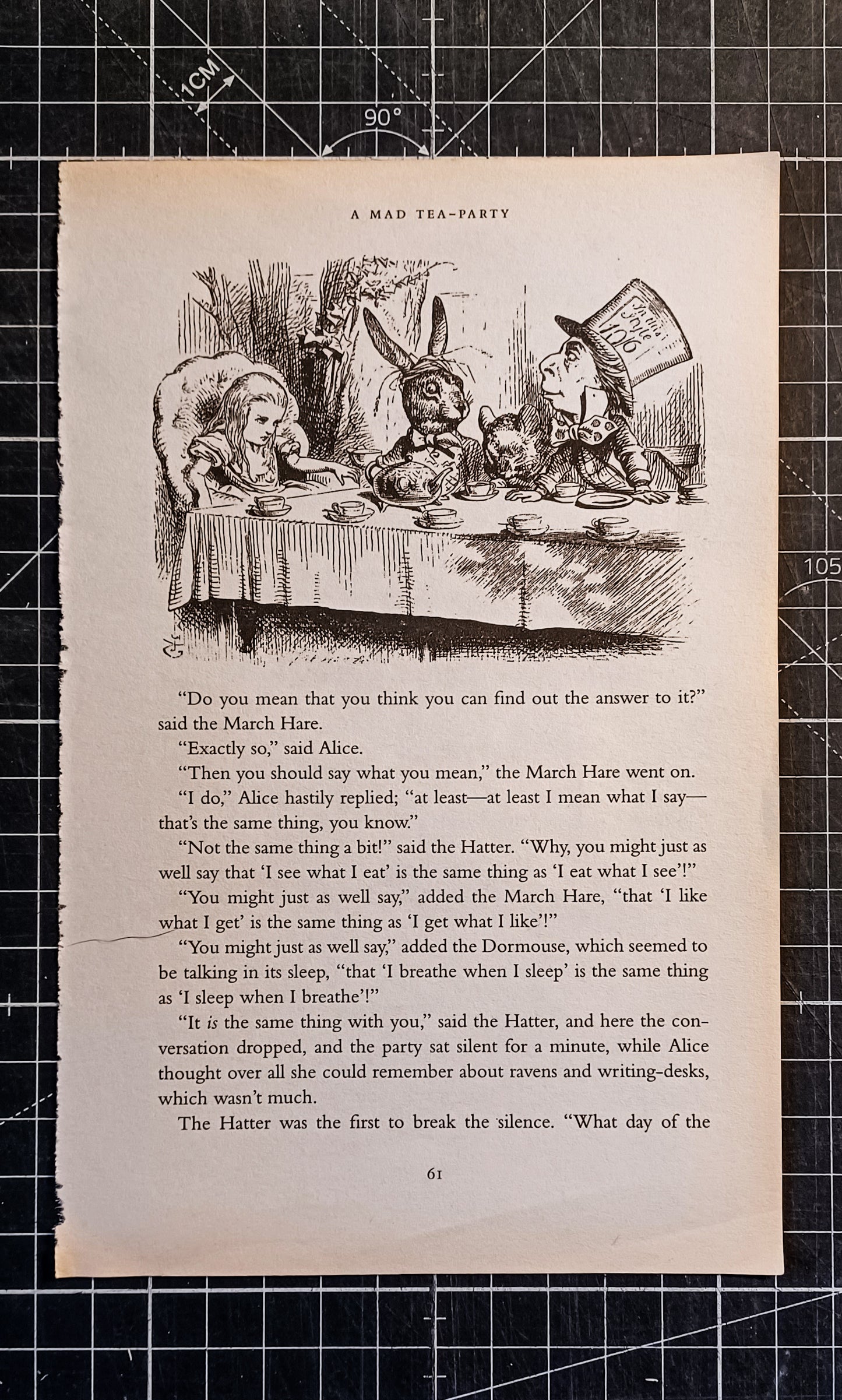 Alice in Wonderland "A Mad Tea-Party" Original Double Papercut