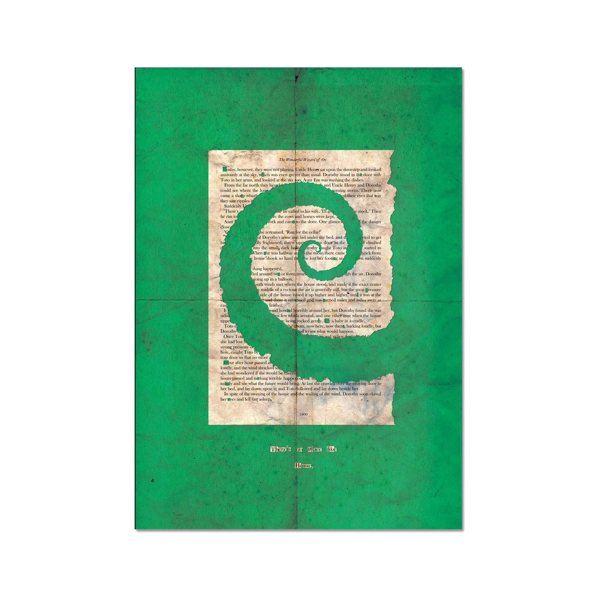 Wizard of Oz Emerald Grunge Fine Art Print 60 x 90 inch