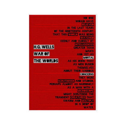 War of the Worlds// Mortal Concerns in Red Wall Art Poster