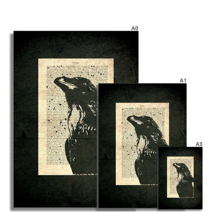 The Raven // The Black Grunge Raven 1845 Wall Art Poster