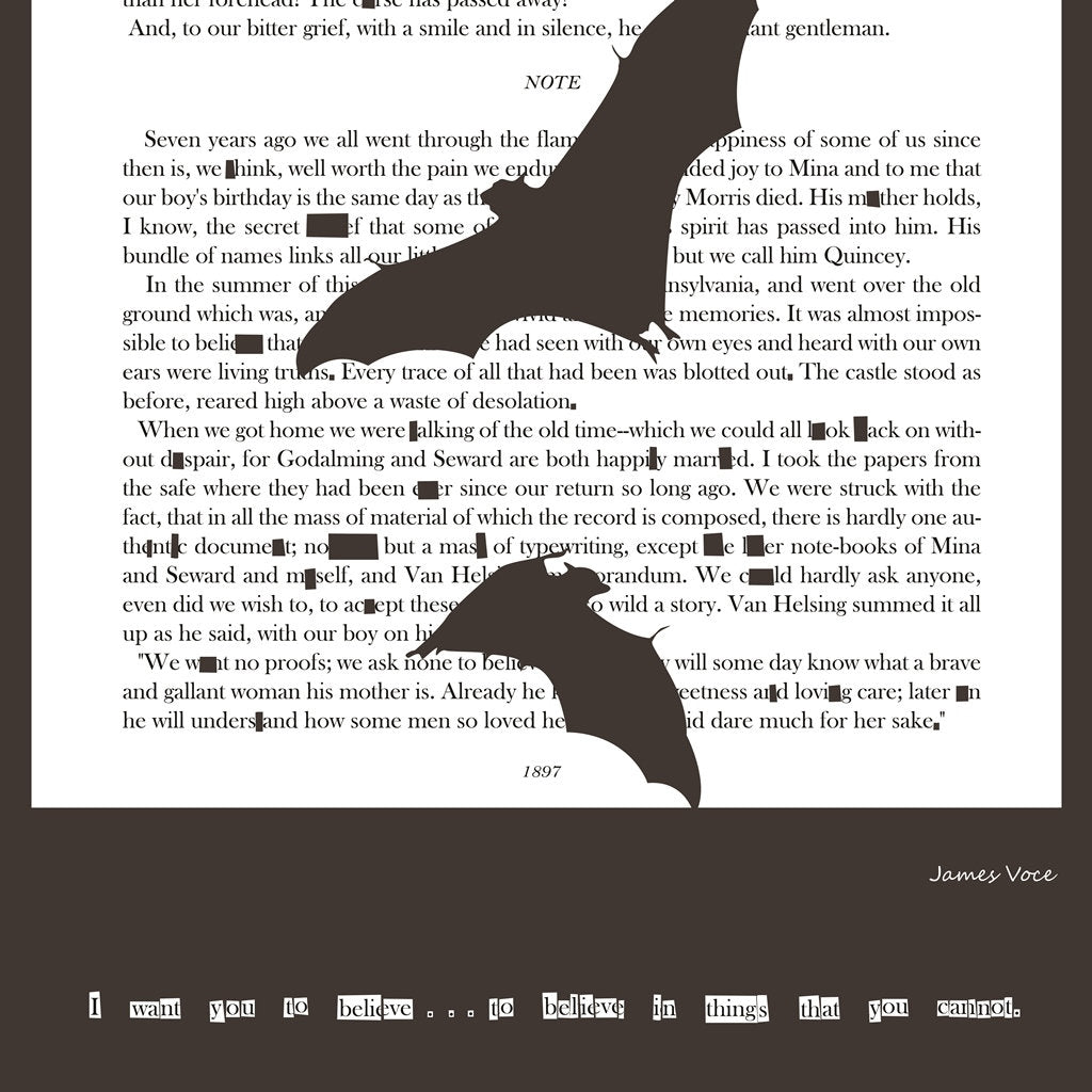 Dracula // Bats "You wouldn't understand" Digital print in Black
