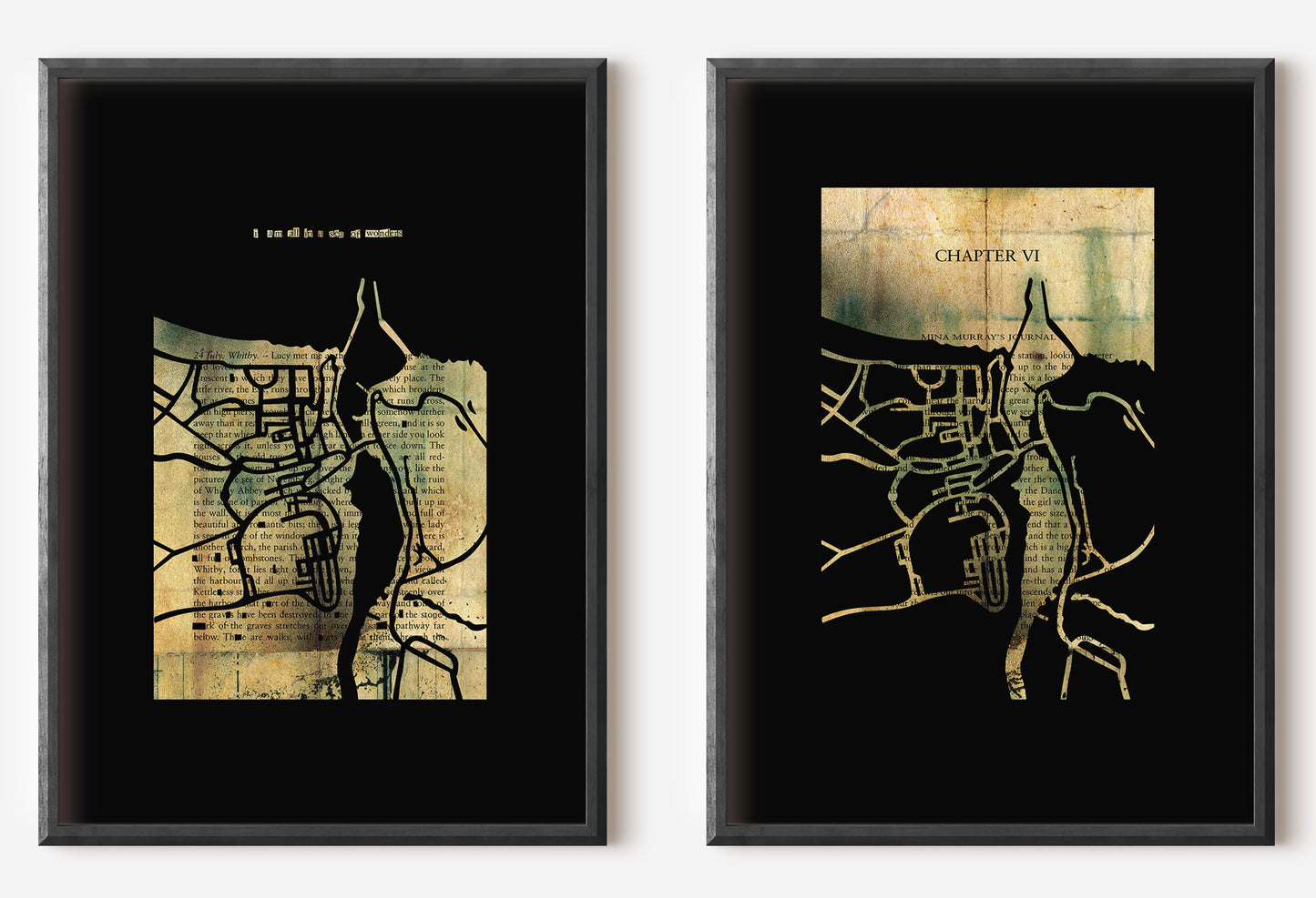 Dracula // "Whitby Map 71" Super GRUNGE Fine Art Edition (2 PRINTS)