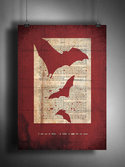 Dracula "You Wouldn't Understand" 3 Bats Red Print // Faded Grunge Edition