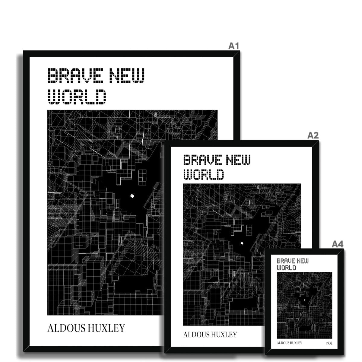 Brave New World "Free" Black and White Framed Print - James Voce // artist