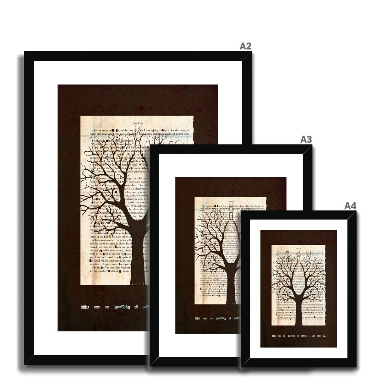 Jane Eyre Black Grunge Chestnut Fine Art Print - James Voce // artist