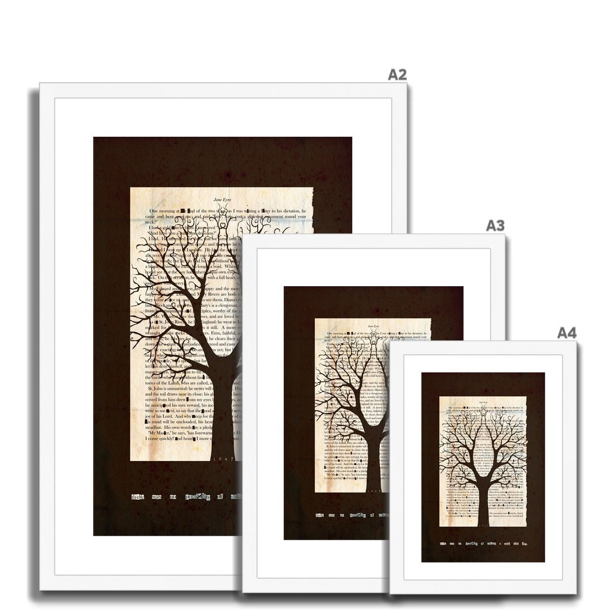 Jane Eyre Black Grunge Chestnut Fine Art Print - James Voce // artist