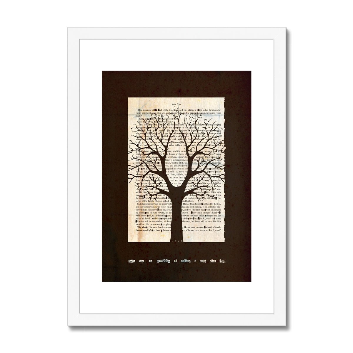 Jane Eyre Black Grunge Chestnut Fine Art Print - James Voce // artist